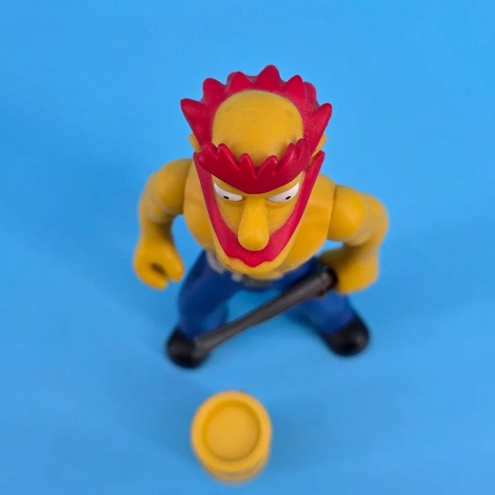 The Simpsons Groundskeeper Willie Action Figure Grease Me Up Playmates 2002‎